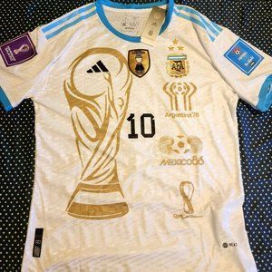 Argentina World Cup 2022 champions special edition white 3 stars